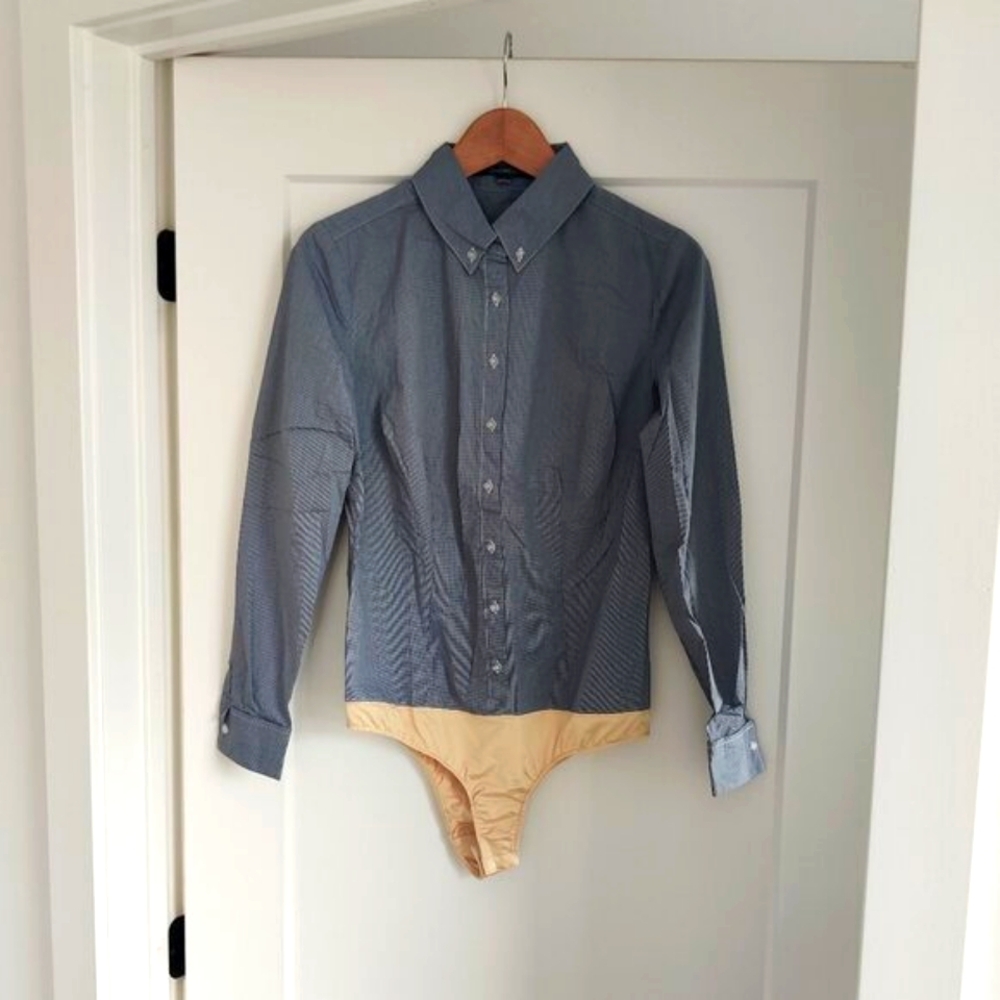 CHADWICKS Stretch Cotton Button Down Bodysuit *LIKE NEW*